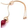 LESLIE BOULES Saint Benedict Red Wine Glass Beads Bracelet Adjustable Genuine Azabache & Blue Evil Eye Protection Jewelry