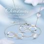 CDE 925 Sterling Silver Necklace Bracelet One Sets Infinity Heart Symbol Charm Endless Love Women Pendant Embellished with Crystal Christmas Jewelry Gift Birthday Gift for Mom Women Wife Girls Her