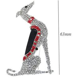 Fashion Brooch Jewelry Silver Tone Greyhound Scotty Borzoi Hound Dog Puppy Canine Rhinestone Enamel Animal Pin Brooch