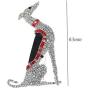 Fashion Brooch Jewelry Silver Tone Greyhound Scotty Borzoi Hound Dog Puppy Canine Rhinestone Enamel Animal Pin Brooch
