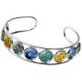 Cuff Bracelet Art Pattern Under Glass Dome Jewelry Handmade