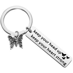 ENSIANTH Friend Inspiring Gift Butterfly Memorial Keychain Strong Encouragement Gift Faith Keychain