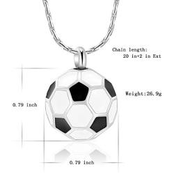 constantlife Football Cremation Jewelry for Ashes Memorial Urn Necklace Stainless Steel Soccer Pendant Keepsake Ashes Holder