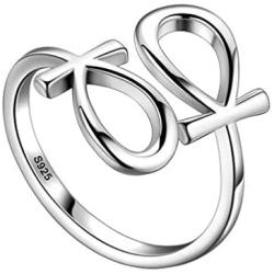 Egyptian Ankh Ring Ankh Cross Earrings Dangle Key of Life Ankh Pendant Necklace 925 Sterling Silver 18K Gold Plated Ethnic Aank Earrings/ Ankh Ring/ Cross Ankh Necklace Life Symbole Jewelry Gift