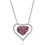 Multi-Gemstone Layered Double Heart Pendant and Natural Diamond Accent Women Jewelry Anniversary Birthday Valentines