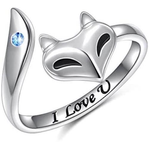 S925 Sterling Silver Love Heart Animal Pendant Necklace Ring