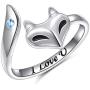 S925 Sterling Silver Love Heart Animal Pendant Necklace Ring