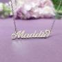 LuxglitterLin Name Necklace Personalized Script Initial Custom Made Stainless Steel Pendant Jewelry for Women