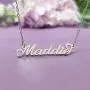 LuxglitterLin Name Necklace Personalized Script Initial Custom Made Stainless Steel Pendant Jewelry for Women