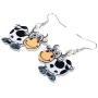 NEWEI Acrylic Anime Dairy Cattle Cow Earrings Dangle Drop Farm Pet Jewelry For Women Girl Charm Gift