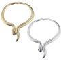 Thunaraz Snake Choker Necklace Costume Halloween Statement Snake Jewelry for Women Silver Gold Retro Snake Shape Collar Necklace Curved Bar Design Adjustable