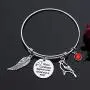 CHENVA Sympathy Gift When Cardinals Appear Your Loved One is Near Bracelet Cardinal Memorial Adjustable Bangle Jewelry Gift for Her
