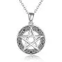 YFN Sterling Silver Pentagram Pentacle Necklace Celtic Star Moon Pendant Wiccan Jewelry Gifts for Women Men YFN Sterling Silver Pentagram Pentacle Necklace Celtic Star Moon Pendant Wiccan Jewelry Gifts for Women Men
