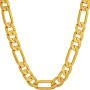 Lifetime Jewelry 7mm Figaro Chain Necklace 24k Gold Plated for Men Women & Teen