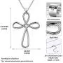 Besilver Irish Celtic Knot Cross Necklace 925 Sterling Silver Infinity Celtick Jesus Cross Pendant Necklace Women Men Heart Rose Cross Necklace Religious Jewelry for Wife Girlfriend