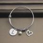 TOGON Initial Bracelet Letter Bracelet with Heart Charm Memory Bracelet Jewelry Gift for her