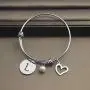TOGON Initial Bracelet Letter Bracelet with Heart Charm Memory Bracelet Jewelry Gift for her TOGON Initial Bracelet Letter Bracelet with Heart Charm Memory Bracelet Jewelry Gift for her