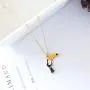MYANAIL Cartoon Bird Necklace for Girl Cute Toucan Sparrow Flamingo Pendant Necklace
