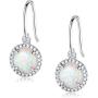 GEMSME White Gold Plated Teardrop Opal Dangle Earrings For Women GEMSME White Gold Plated Teardrop Opal Dangle Earrings For Women