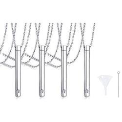 VNOX Keepsake Ash Cremation Jewelry Minimalist Bar Urn Necklace Pendant for Memorial Ashes Hoder with Cubic Zirconia