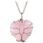 Jovivi Vintage Teardrop/Heart Natural Gemstones Healing Crystal Stone Necklace Wire Wrapped Copper Tree of Life Chakra Pendant for Women Men Mothers Fathers Day Gifts