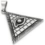 GUNGNEER Egypt Pyramid Necklace Silvertone Horus Evil Eye Illuminati Antique Charm Pendant Stainless Steel Jewelry