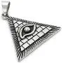 GUNGNEER Egypt Pyramid Necklace Silvertone Horus Evil Eye Illuminati Antique Charm Pendant Stainless Steel Jewelry GUNGNEER Egypt Pyramid Necklace Silvertone Horus Evil Eye Illuminati Antique Charm Pendant Stainless Steel Jewelry