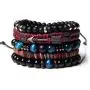 WAINIS Braided Leather Bracelets for Men Women Wrap Tiger Eye Lava Rock Beads Bracelet Woven Ethnic Tribal Rope Wristbands Bracelets Set Adjustable WAINIS Braided Leather Bracelets for Men Women Wrap Tiger Eye Lava Rock Beads Bracelet Woven Ethnic Tribal Rope Wristbands Bracelets Set Adjustable