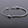 Chili Jewelry Women Girls Moments Snake Chain Charms Bracelet 3mm Stainless Steel Chain Bracelet fits Charm Beads, 5-12 Inch