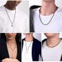 ChainsPro Waterproof Braided Leather Necklace Wax Rope Chain, Customize Available, 2/3mm Width, with Durable Snap Clasp, 16”18'' 20'' 22'' 24'' 26'' 28'' 30''-Send Gift Box