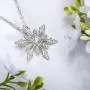 ELEGANZIA Snowflake Necklace for Women Sterling Silver Jewelry Sparkling Cubic Zirconia for Teenage Girls Mom Girlfriend