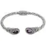 NOVICA Amethyst .925 Sterling Silver Hinged Twist Cuff Bracelet Bright Eyes NOVICA Amethyst .925 Sterling Silver Hinged Twist Cuff Bracelet Bright Eyes