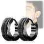 Stainless Steel Hoop Earrings For Mens Womens,Silver/Gold/Black/Blue Hypoallergenic Round Huggie Earrings,Fashion Punk Earrings Piercing Jewelry Gift for Boys Girls Stainless Steel Hoop Earrings For Mens Womens,Silver/Gold/Black/Blue Hypoallergenic Round Huggie Earrings,Fashion Punk Earrings Piercing Jewelry Gift for Boys Girls