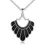 ONEFINITY Ruth Bader Ginsburg Necklace rbg Dissent Collar Necklace Sterling Silver Dangle for Ruth Bader Ginsburg Fans Jewelry Gifts