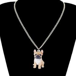 DUOWEI Acrylic Cute French Bulldog Pug Dog Necklace Anime Halloween Pendant Jewelry for Women Teen Girls Charms Gifts