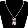 DUOWEI Acrylic Cute French Bulldog Pug Dog Necklace Anime Halloween Pendant Jewelry for Women Teen Girls Charms Gifts