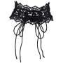 LUX ACCESSORIES Black Thick Lace Suede Cord Wrap Around Statement Choker