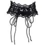LUX ACCESSORIES Black Thick Lace Suede Cord Wrap Around Statement Choker