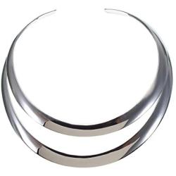 Women Choker Necklace for Women High Polished Stainless Steel Statemetn Bib Necklace Chunky Collar Tribal Torque Necklace Fashion Costume Jewelry