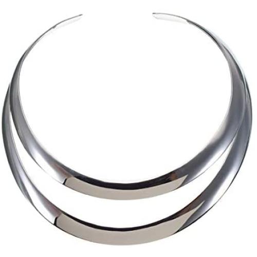 Women Choker Necklace for Women High Polished Stainless Steel Statemetn Bib Necklace Chunky Collar Tribal Torque Necklace Fashion Costume Jewelry
