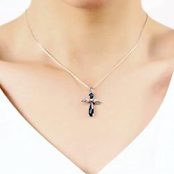 HERAYLI Guardian Angel Pendant Necklace for Women/Girls, Made with Swarovski Crystal Necklace Jewelry