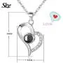 EleShow 925 Sterling Silver I Love You Necklace 100 Languages Love Necklace for Girlfriend Women Romantic Gifts for Her