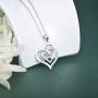 Distance Heart Necklace for Women 925 Sterling Sliver Heart Jewelry I Love You to The Moon and Back Necklaces for Mother Girlfriend Wife with Jewelry Gift Box
