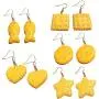 5 pairs Funny Fish Biscuit Shape Dangle Earrings For Women Girls Cute Creative Fashion Simple Food Drop Earrings Jewelry Gifts