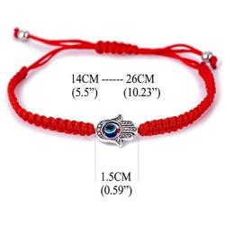 Evil Eye Hamsa Hand String Kabbalah Bracelets for Protection and Luck Hand-Woven Black Cord Thread Friendship Bracelet