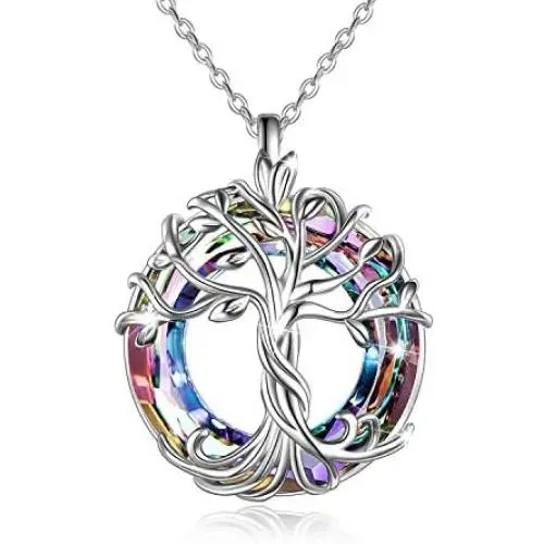 TOUPOP Mom Gifts for Mothers Day Sterling Silver Tree of Life Necklace with Circle Crystal Jewelry Gifts for Mom Women Wife Teen Girls Birthday Friend TOUPOP Mom Gifts for Mothers Day Sterling Silver Tree of Life Necklace with Circle Crystal Jewelry Gifts for Mom Women Wife Teen Girls Birthday Friend