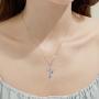 POPLYKE Butterfly Cross Necklace 925 Sterling Silver Cross Pendant Necklace for Women Girls Butterfly Jewelry Gifts