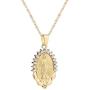 AOASK Women Crystal Rhinestone Virgin Mary Pendant Necklace Gold Retro Accessories Party Gifts