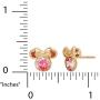 Disney Minnie Mouse 10K Gold Birthstone Stud Earrings,