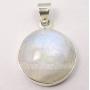 SilverStarJewel 925 Pure Sterling Silver Real Blue Rainbow Moonstone Pendant 1.1'' 5.6 Grams